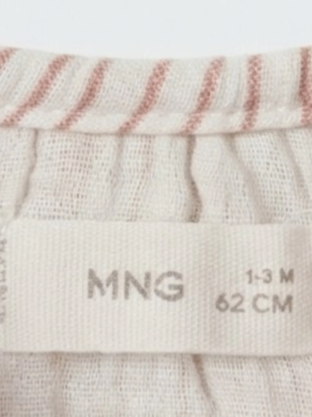 Striped Ruffle Collar Baby Romper in Pale Pink